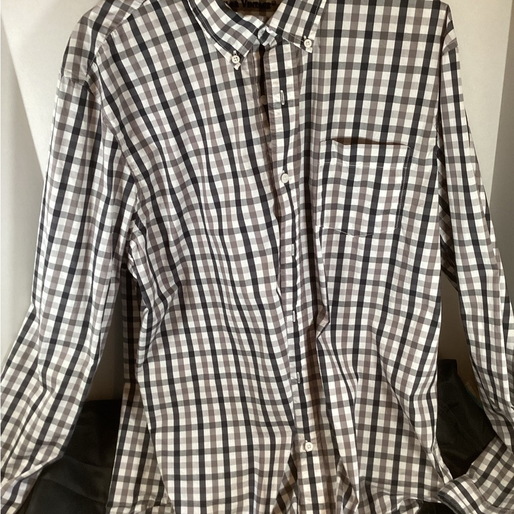 Tailor Vintage ,Black and White Plaid Shirt ,Size Extra Large